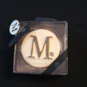 Compact Mirror Embellished with Swarovski Crystals